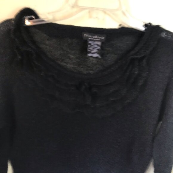 Chiaramente Ruffles Mohair Sweater Crew Neck Cozy Wool Blend Lightweight Knit XL - Picture 3 of 14